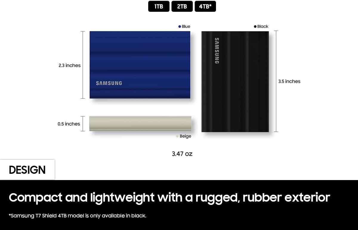 Buy MU-PE4T0S/AM  Samsung T7 Shield MU-PE4T0S - SSD - 4 TB - USB 3.2 Gen 2