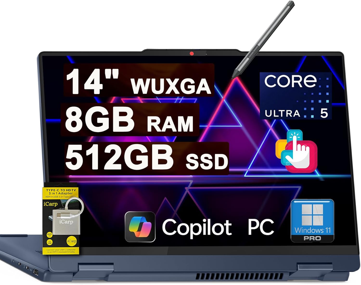 Buy Lenovo Ideapad 5 2-in-1 Core Ultra 5 225U-8GB-512GB SSD  83KR0047US