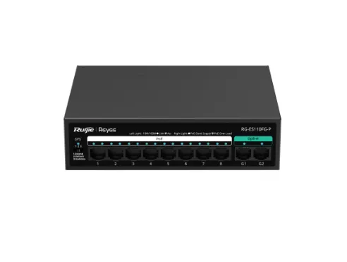Buy Ruijie 8-Port 10/100 Mbps with 2-Port Gigabit Unmanaged PoE Switch RG-ES110FG-P
