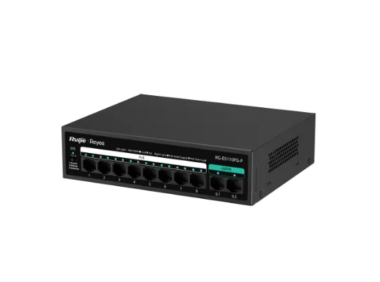 Buy Ruijie 8-Port 10/100 Mbps with 2-Port Gigabit Unmanaged PoE Switch RG-ES110FG-P
