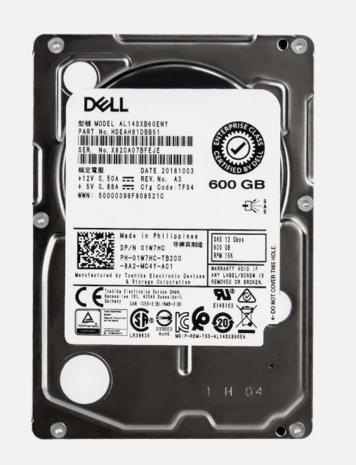 Buy Dell 600GB 15K 12GBPS SAS HDD with 3.5 in caddy 1W7HC AL14SXB60ENY