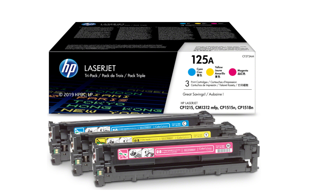 Buy CF373AM  HP 125A 3-pack Cyan/Magenta/Yellow Original LaserJet Toner Cartridges