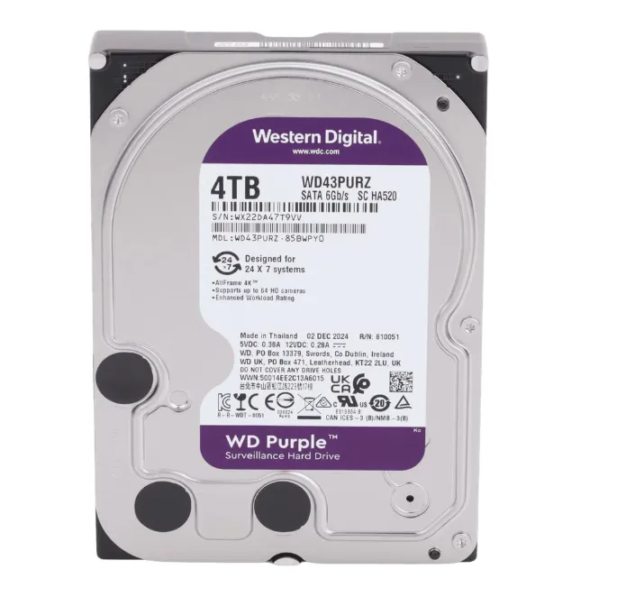 Buy Western Digital Purple 4 TB Serial ATA III Hard Drive WD43PURZ