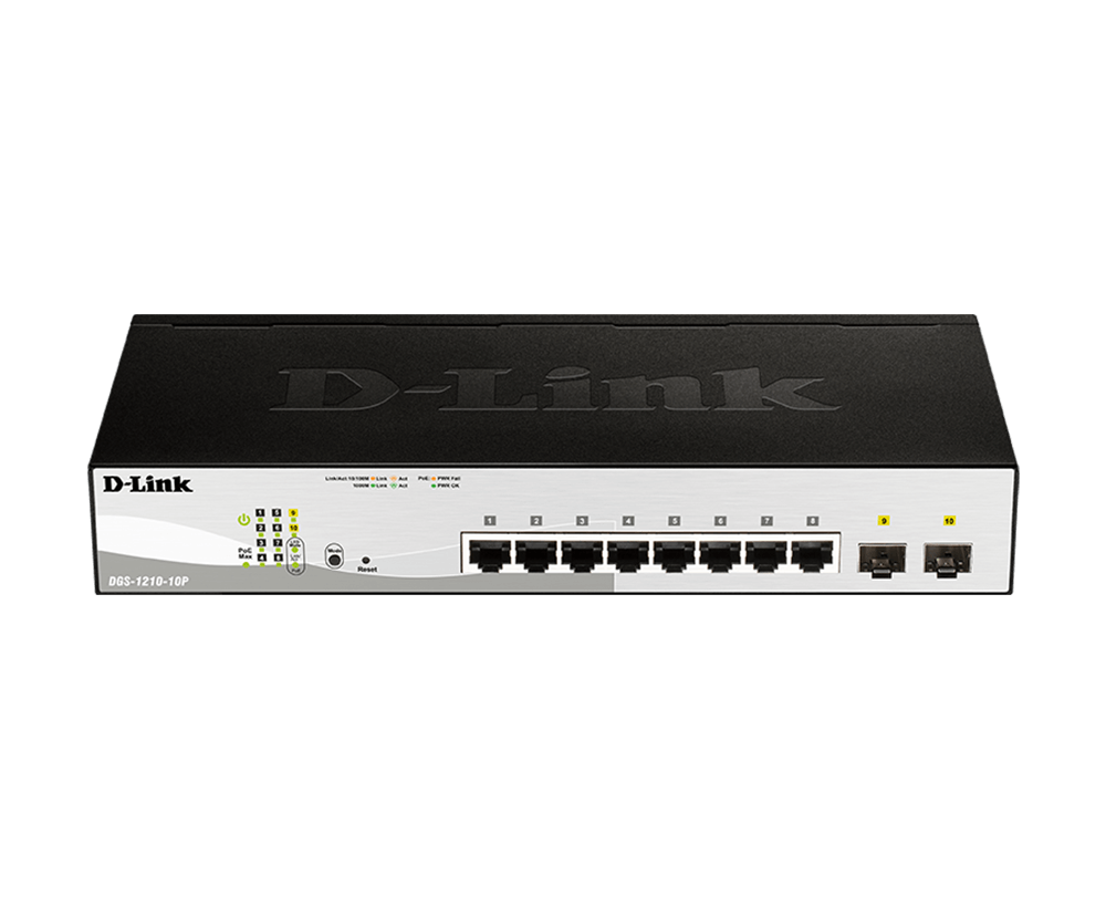 Buy DGS-1210-10P D-Link 8-Port Gigabit Smart Managed PoE+Switch (65W PoE budget) with 2 SFP Ports