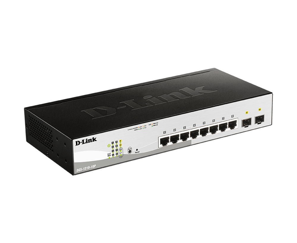 Buy DGS-1210-10P D-Link 8-Port Gigabit Smart Managed PoE+Switch (65W PoE budget) with 2 SFP Ports
