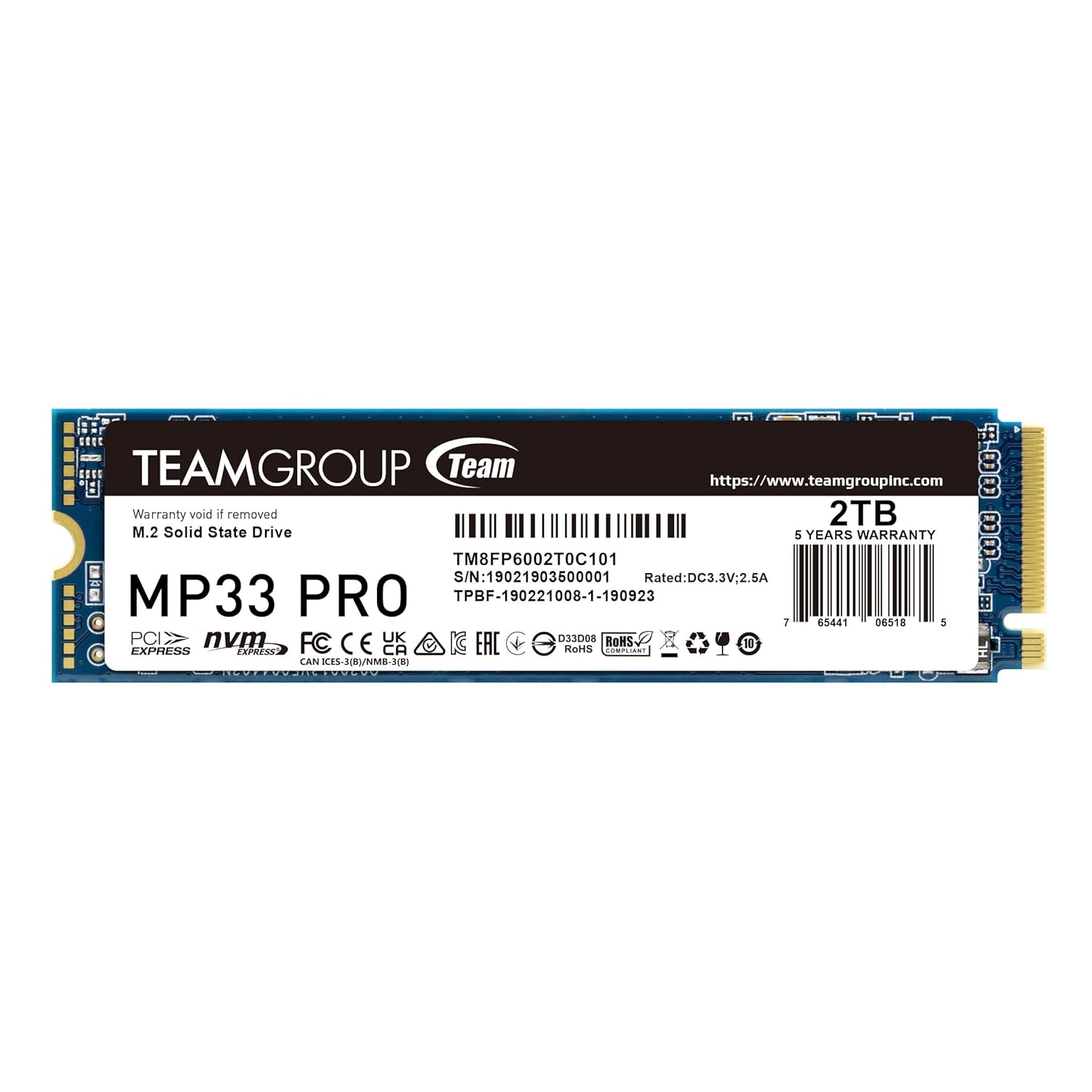 Buy TeamGroup MP33 Pro 2TB Nvme M.2 2280 Pcie Gen 3 Gaming SSD TM8FPD002T0C101