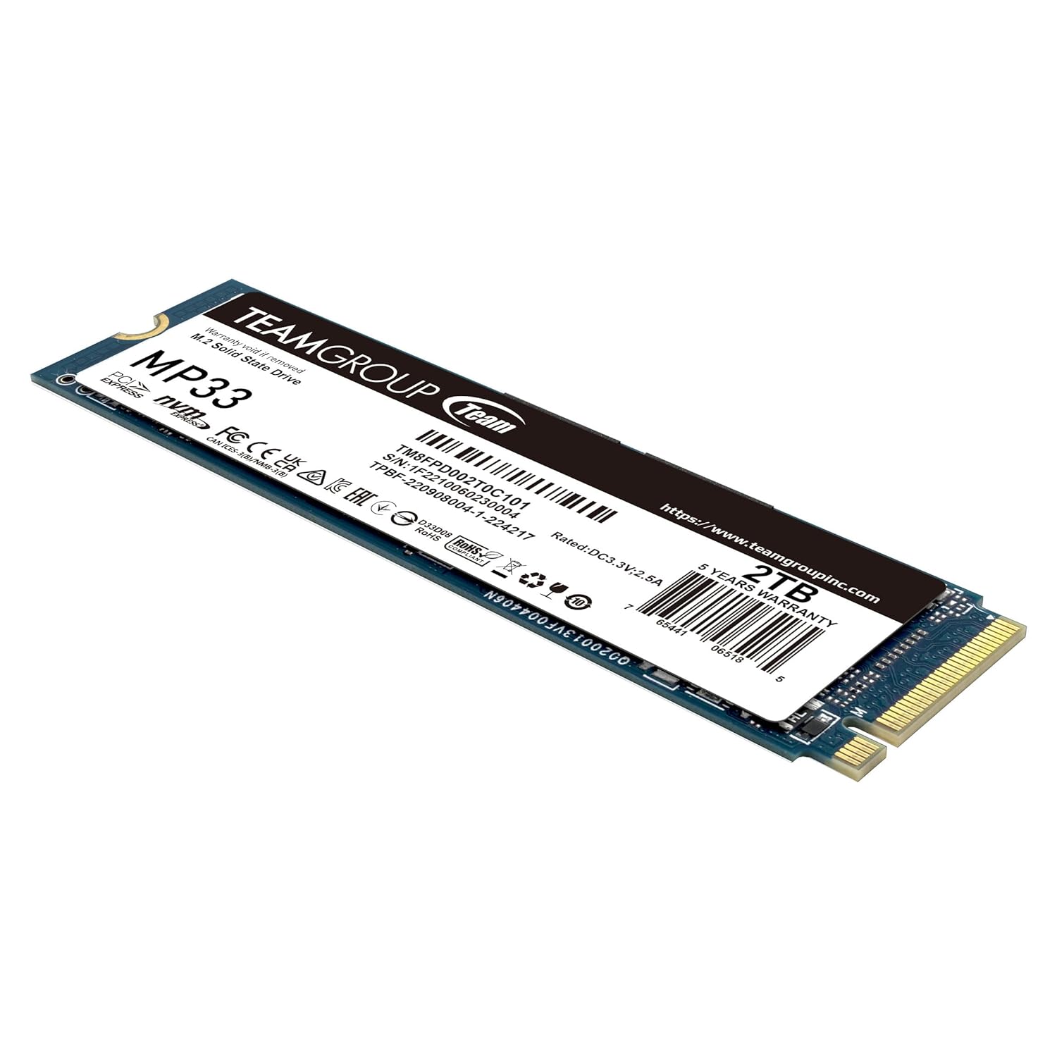 Buy TeamGroup MP33 Pro 2TB Nvme M.2 2280 Pcie Gen 3 Gaming SSD TM8FPD002T0C101