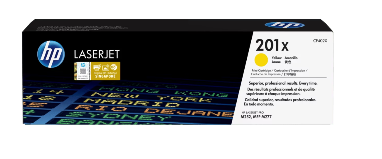 Buy CF402X  HP 201X High Yield Yellow Original LaserJet Toner Cartridge