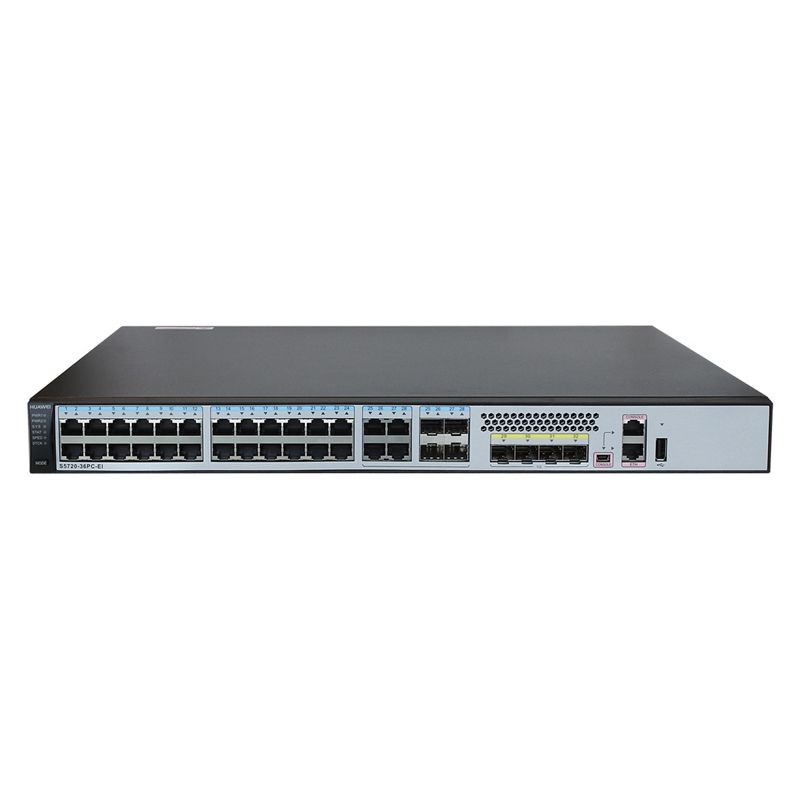 Buy S5720-36PC-EI-AC(28 Ethernet 10/100/1000 ports,4 10/100/1000 or SFP,4 Gig SFP, 1 interface slot,150W AC)