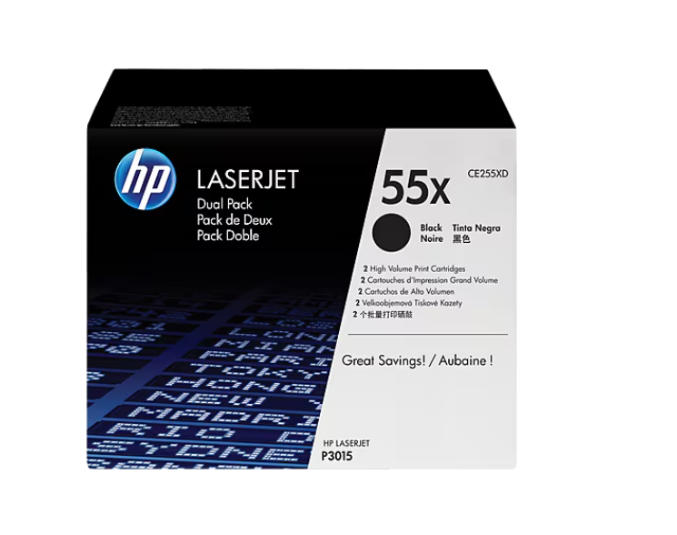 Buy CE255XD HP 55X 2-pack High Yield Black Original LaserJet Toner Cartridges