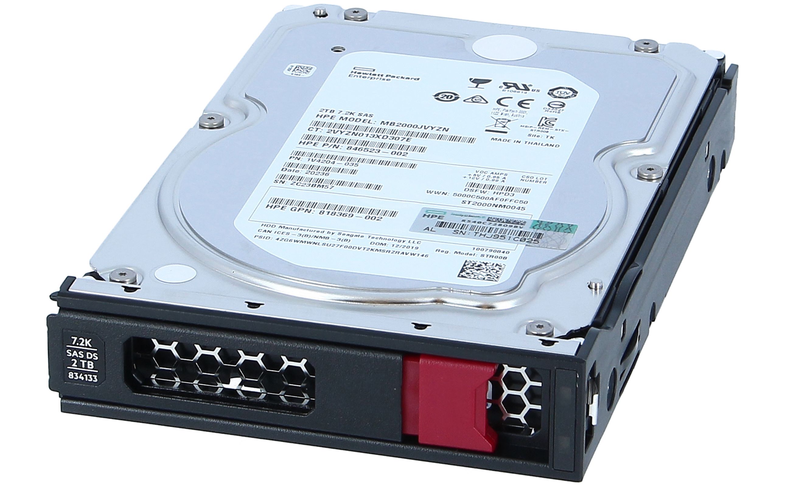 Buy 833926-B21 HPE 2TB SAS 12G Business Critical 7.2K LFF LP 1-year Warranty Multi Vendor HDD