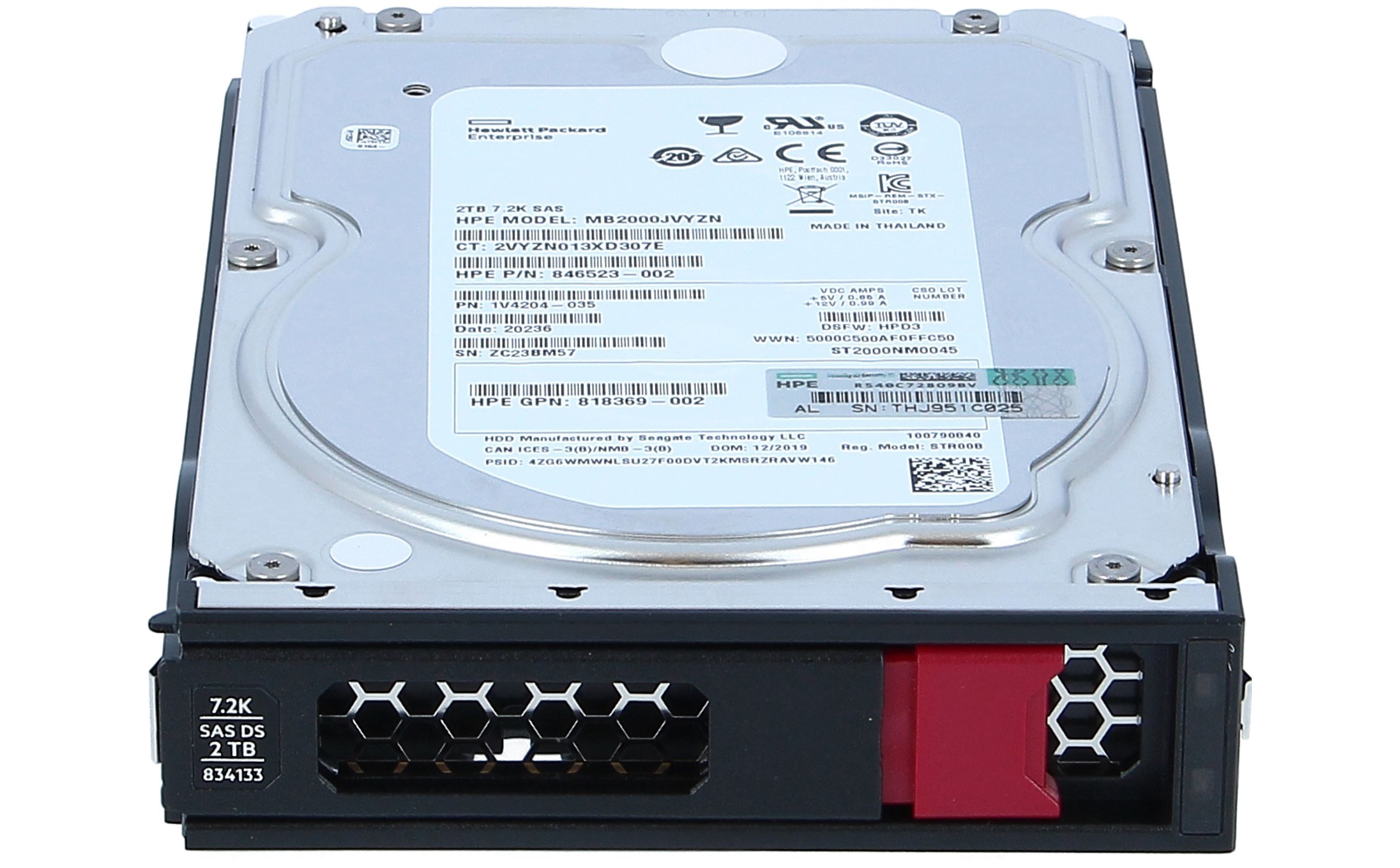 Buy 833926-B21 HPE 2TB SAS 12G Business Critical 7.2K LFF LP 1-year Warranty Multi Vendor HDD