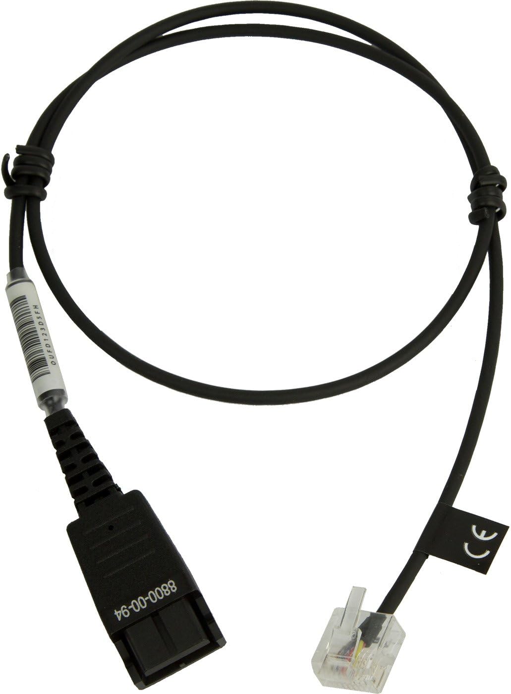 Buy 8800-00-94 Jabra Quick Disconnect (QD) to Modular (RJ) Straight Bottom Cord, 0.5 Meter