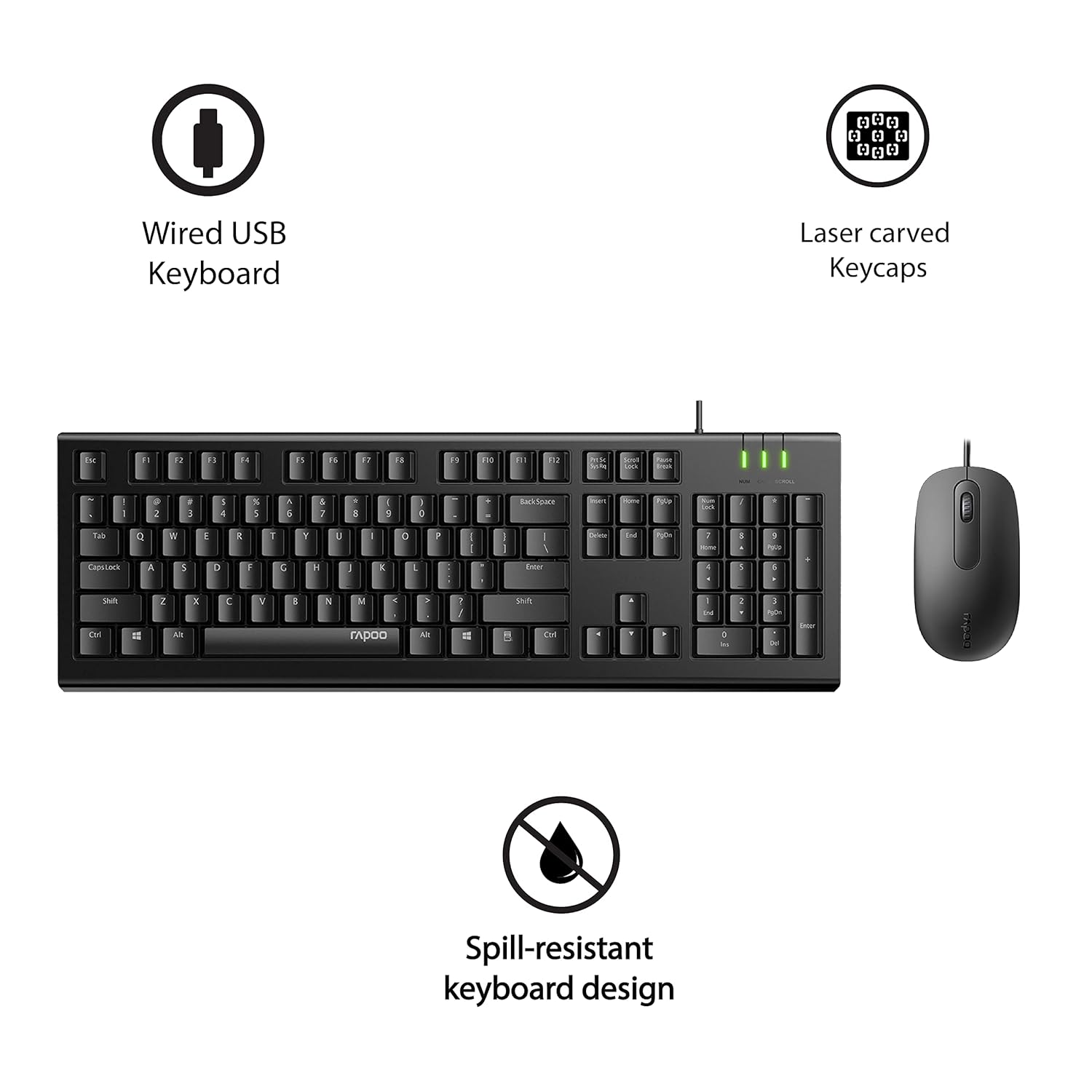 Buy RAPOO PRO COMBO (KB+MSE) WIRED USB AR X120