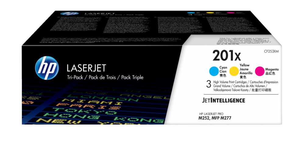 Buy CF253XM HP 201X 3-pack High Yield Cyan/Magenta/Yellow Original LaserJet Toner Cartridges