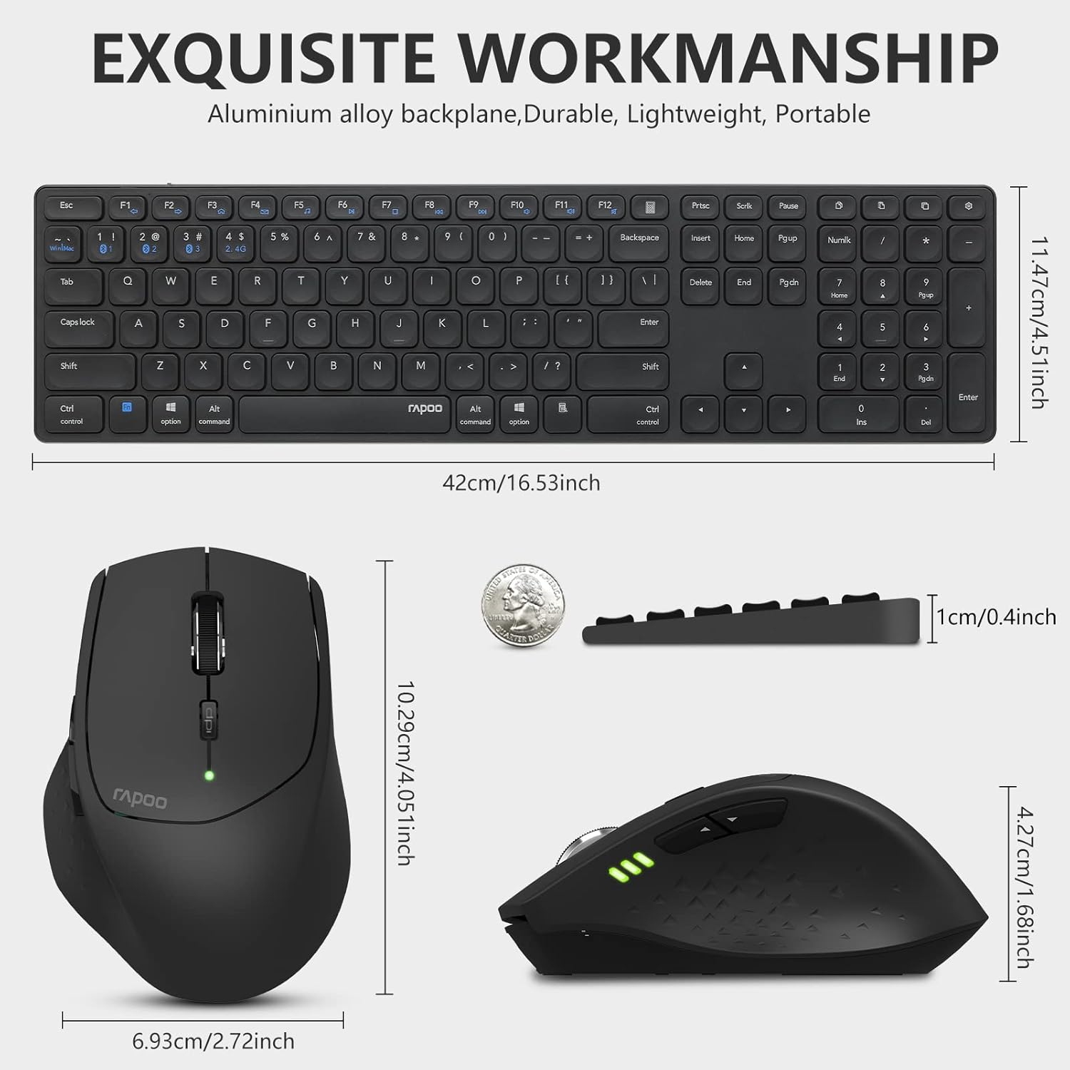 Buy RAPOO 9800M MULTIMODE WIRELESS ULTRA COMBO (KB+MSE) ENG