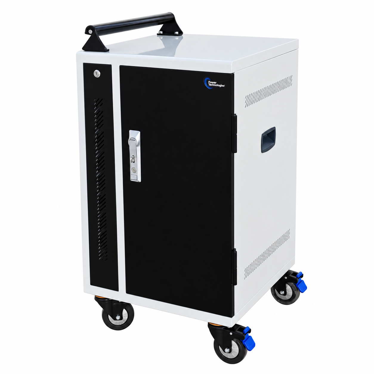 Power Technologies PT-VERT-GLIDE-15 CRT-VRT-B15L-U 15-Bay Vertical Laptop Charging Cart