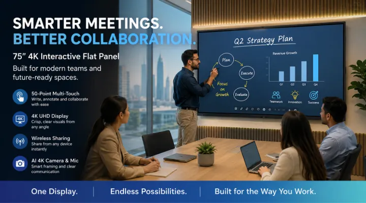 MARS MRS-75T10 75-Inch Interactive Flat Panel for Modern UAE Workspaces