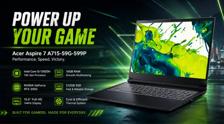 Acer Aspire 7 A715-59G-599P Review: Affordable Gaming Performance with Intel Core i5 and RTX 3050