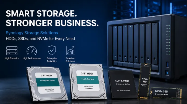 Synology Storage Devices: HDDs, SSDs, and NVMe Solutions for Modern Data Management